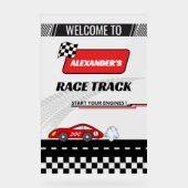 高速レトロレッドカーレーストラックボーイ誕生日へようこそ アクリルサイン (正面)