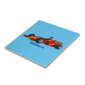 高速レーシングカーの漫画イラストレーション タイル (側面)