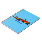 高速レーシングカーの漫画イラストレーション ノートブック (左側)