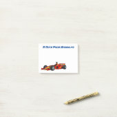 高速レーシングカーの漫画イラストレーション ポストイット (デスク上)