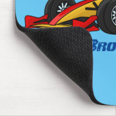 高速レーシングカーの漫画イラストレーション マウスパッド (コーナー)