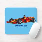 高速レーシングカーの漫画イラストレーション マウスパッド (マウス)