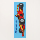 高速レーシングカーの漫画イラストレーション  ヨガマット (裏面)