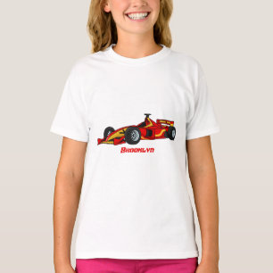 高速レーシングカーの漫画イラストレーション Tシャツ
