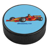 高速レーシングカー漫画イラストレーション アイスホッケーパック (3/4)