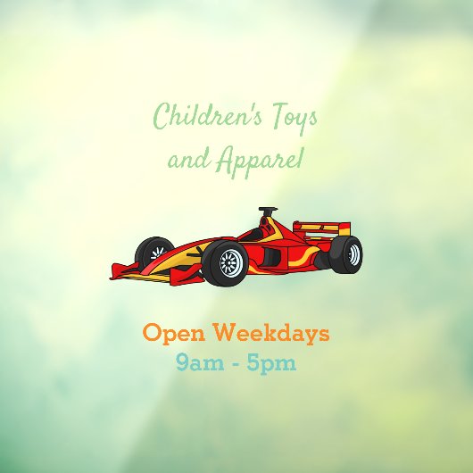 高速レーシングカー漫画イラストレーション ウィンドウサイン (シート3)