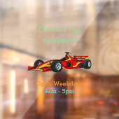 高速レーシングカー漫画イラストレーション ウィンドウサイン (シート2)