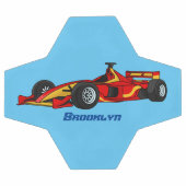 高速レーシングカー漫画イラストレーション サッカーボール (フラット)