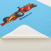 高速レーシングカー漫画イラストレーション シェルパブランケット (3/4)