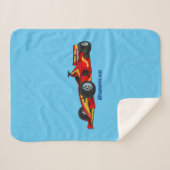 高速レーシングカー漫画イラストレーション シェルパブランケット (正面(横))