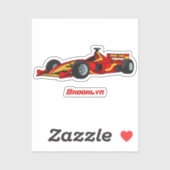 高速レーシングカー漫画イラストレーション シール (シート)