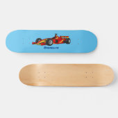 高速レーシングカー漫画イラストレーション スケートボード (横)