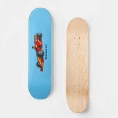 高速レーシングカー漫画イラストレーション スケートボード (正面)