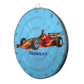 高速レーシングカー漫画イラストレーション ダーツボード (正面右)