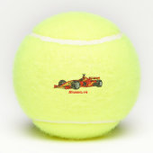 高速レーシングカー漫画イラストレーション テニスボール (裏面)