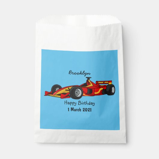 高速レーシングカー漫画イラストレーション フェイバーバッグ (正面)