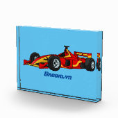 高速レーシングカー漫画イラストレーション フォトブロック (右)