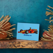 高速レーシングカー漫画イラストレーション フォトプラーク (側面)