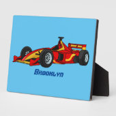 高速レーシングカー漫画イラストレーション フォトプラーク (側面)