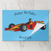 高速レーシングカー漫画イラストレーション ペーパーパッド (折り畳み)