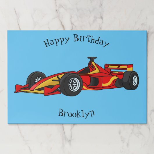 高速レーシングカー漫画イラストレーション ペーパーパッド (正面)