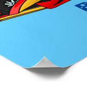 高速レーシングカー漫画イラストレーション ポスター (角)