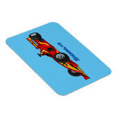 高速レーシングカー漫画イラストレーション マグネット (右側)