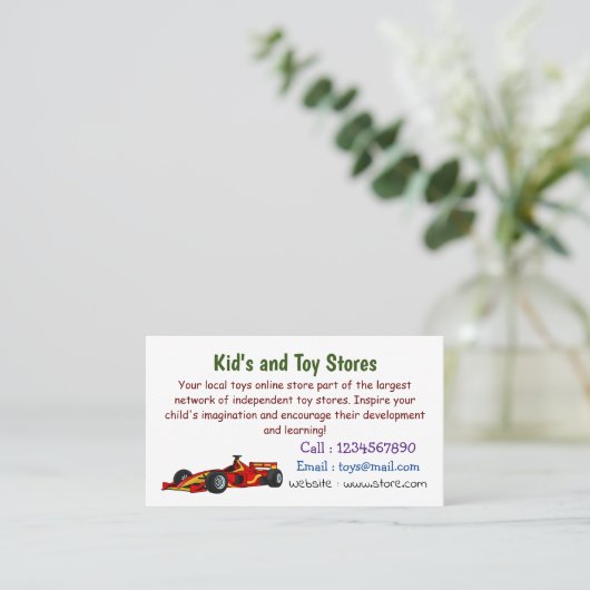 高速レーシングカー漫画イラストレーション 名刺 (スタンド正面)