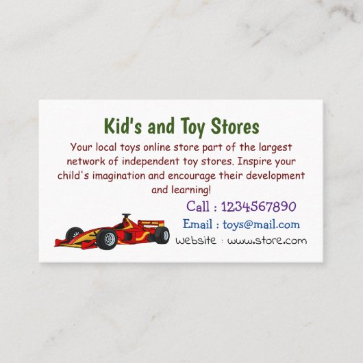 高速レーシングカー漫画イラストレーション 名刺 (正面)