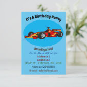高速レーシングカー漫画イラストレーション 招待状 (スタンド正面)