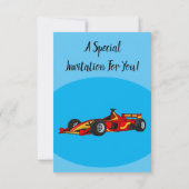 高速レーシングカー漫画イラストレーション 招待状 (裏面)