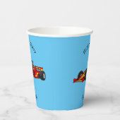 高速レーシングカー漫画イラストレーション 紙コップ (左)
