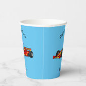 高速レーシングカー漫画イラストレーション 紙コップ (右)