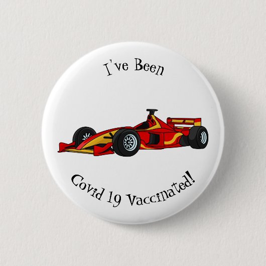 高速レーシングカー漫画イラストレーション 缶バッジ (正面)