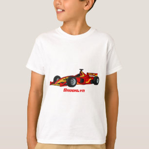 高速レーシングカー漫画イラストレーション Tシャツ