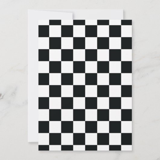 高速レースの招待状 - スピードとお祝いのために設計されたレーシングデー風の誕生日招待状 招待状 (裏面)