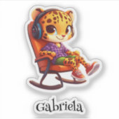 高速ロッキングチーズビニールパーソナライズされたステッカー シール (正面)