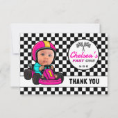 高速ワンカスタムピンクレースカー サンキューカード (正面)