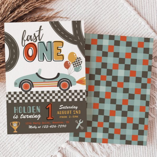 高速ワン誕生日招待状 |レーシング招待状 招待状