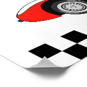 高速ヴィンテージレースカーの誕生日カードとギフトを2つ ポスター (角)