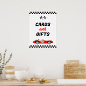 高速ヴィンテージレースカーの誕生日カードとギフトを2つ ポスター (キッチン)