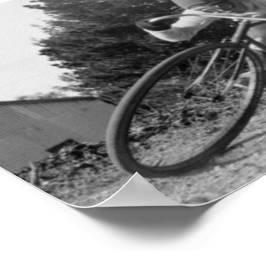 高速古いバイク。 ポスター (角)