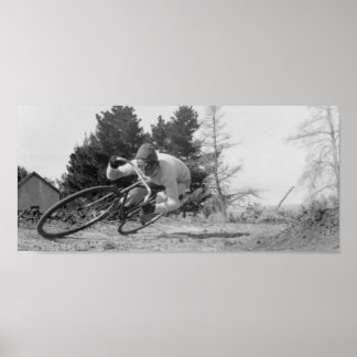 高速古いバイク。 ポスター