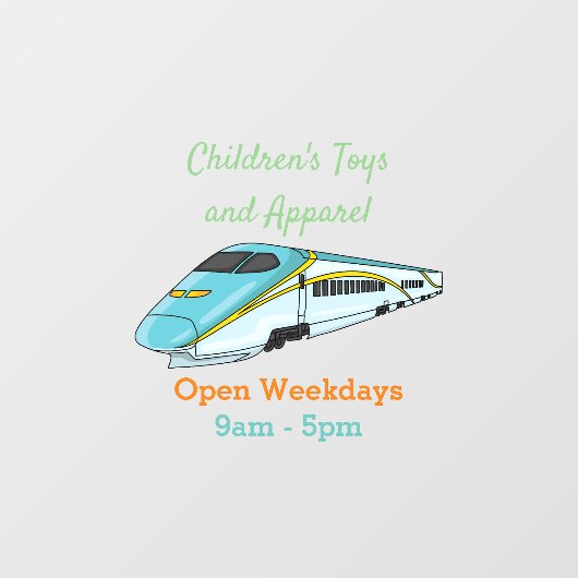 高速新幹線の漫画イラストレーション ウィンドウサイン (シート)