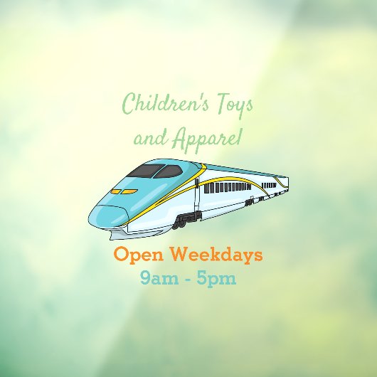 高速新幹線の漫画イラストレーション ウィンドウサイン (シート3)