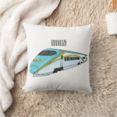 高速新幹線の漫画イラストレーション クッション (ブランケット)