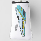 高速新幹線の漫画イラストレーション ゴルフヘッドカバー (回転90)