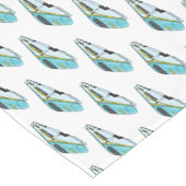 高速新幹線の漫画イラストレーション ショートテーブルランナー (コーナー)