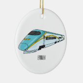 高速新幹線の漫画イラストレーション セラミックオーナメント (右)