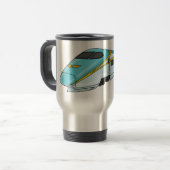 高速新幹線の漫画イラストレーション トラベルマグ (正面左)